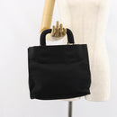 PRADA Hand Bag Nylon Black Silver Auth 159055-24