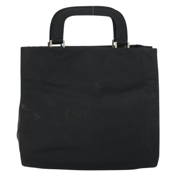 PRADA Hand Bag Nylon Black Silver Auth 159055