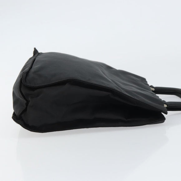 PRADA Hand Bag Nylon Black Silver Auth 159055