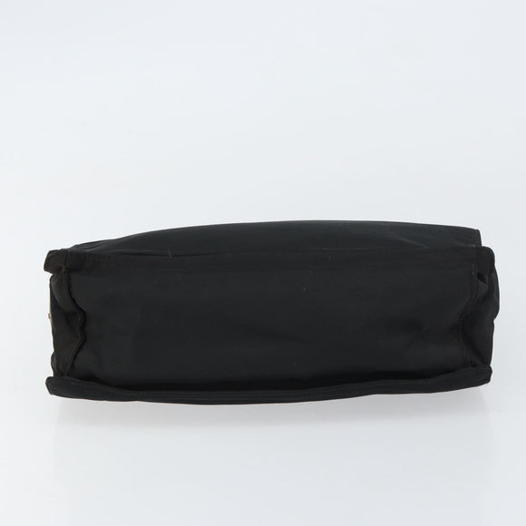PRADA Hand Bag Nylon Black Silver Auth 159055