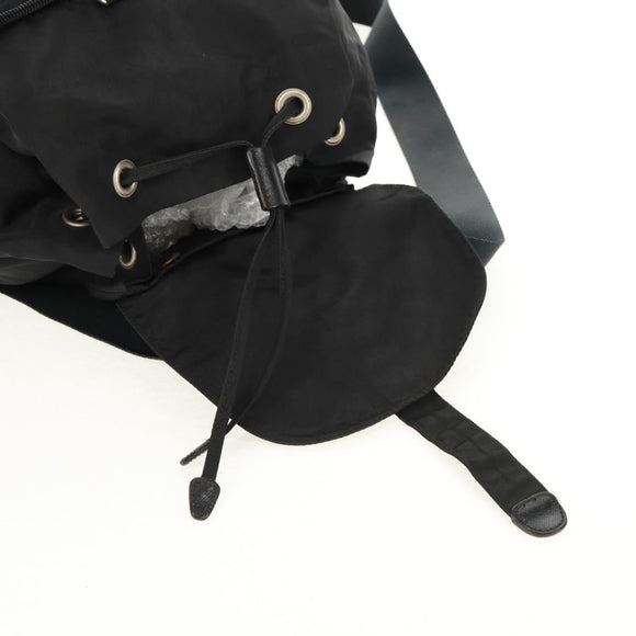 PRADA Backpack Nylon Black Silver Auth 159056