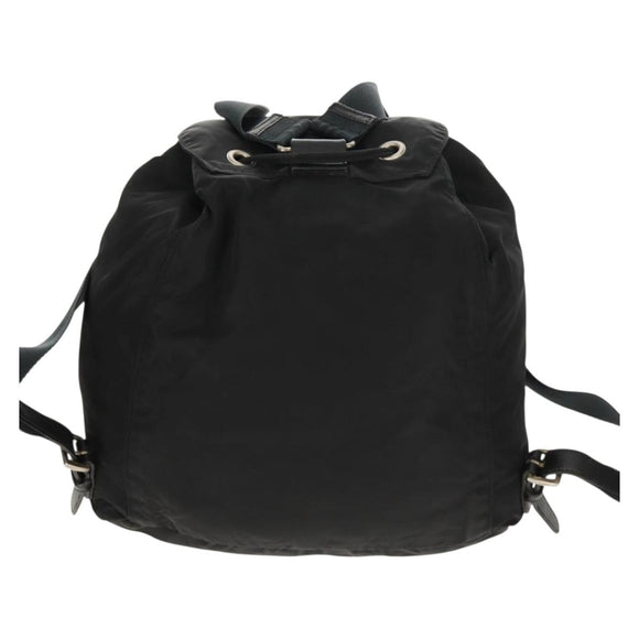 PRADA Backpack Nylon Black Silver Auth 159056