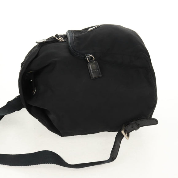 PRADA Backpack Nylon Black Silver Auth 159056