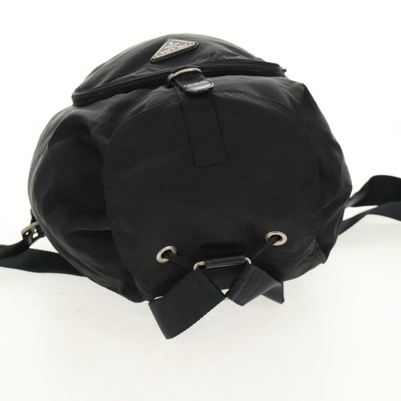 PRADA Backpack Nylon Black Silver Auth 159056