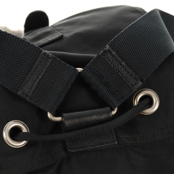 PRADA Backpack Nylon Black Silver Auth 159056