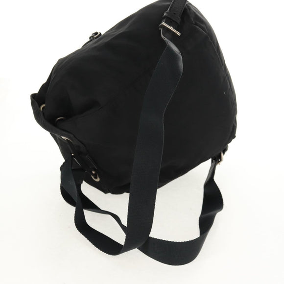 PRADA Backpack Nylon Black Silver Auth 159056