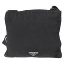 PRADA Shoulder Bag Nylon Black Silver Auth 159057-13