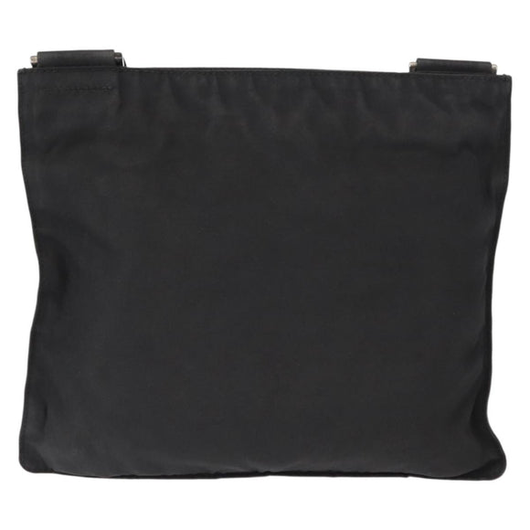 PRADA Shoulder Bag Nylon Black Silver Auth 159057