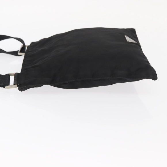 PRADA Shoulder Bag Nylon Black Silver Auth 159057