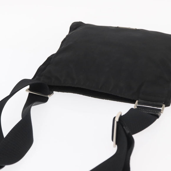PRADA Shoulder Bag Nylon Black Silver Auth 159057