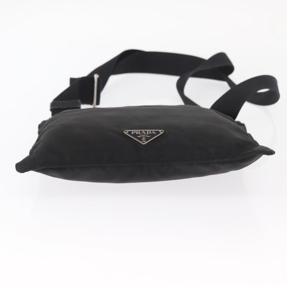 PRADA Shoulder Bag Nylon Black Silver Auth 159057