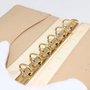 CHANEL Day Planner Cover Leather Beige Gold CC Auth 159060-21