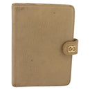 CHANEL Day Planner Cover Leather Beige Gold CC Auth 159060-13