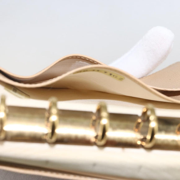 CHANEL Day Planner Cover Leather Beige Gold CC Auth 159060