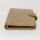CHANEL Day Planner Cover Leather Beige Gold CC Auth 159060-6