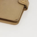 CHANEL Day Planner Cover Leather Beige Gold CC Auth 159060-7