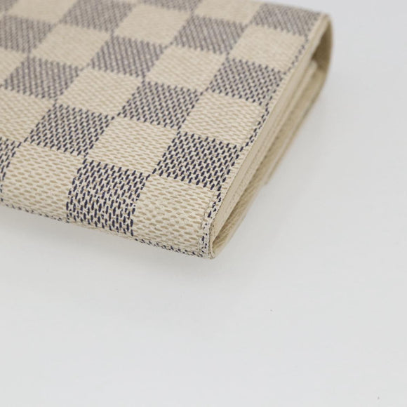 LOUIS VUITTON Damier Azur Portefeuille Sarah Long Wallet N61735 LV Auth 159061