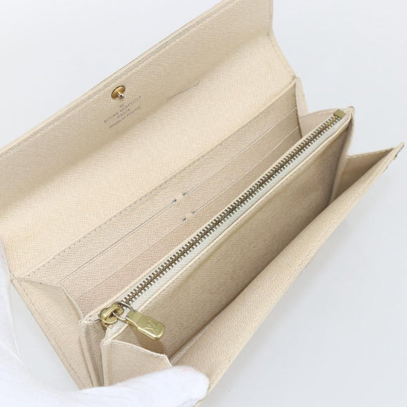 LOUIS VUITTON Damier Azur Portefeuille Sarah Long Wallet N61735 LV Auth 159061