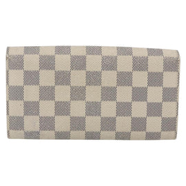LOUIS VUITTON Damier Azur Portefeuille Sarah Long Wallet N61735 LV Auth 159061 - 0