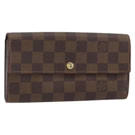 LOUIS VUITTON Damier Ebene Portefeuille Sarah Long Wallet N60491 LV Auth 159062