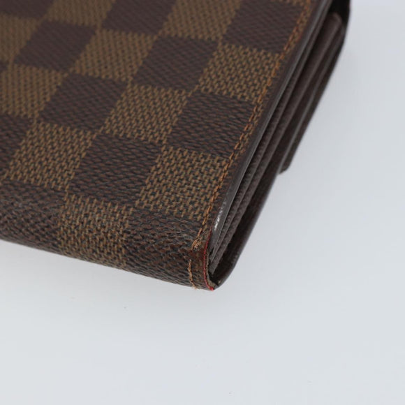 LOUIS VUITTON Damier Ebene Portefeuille Sarah Long Wallet N60491 LV Auth 159062