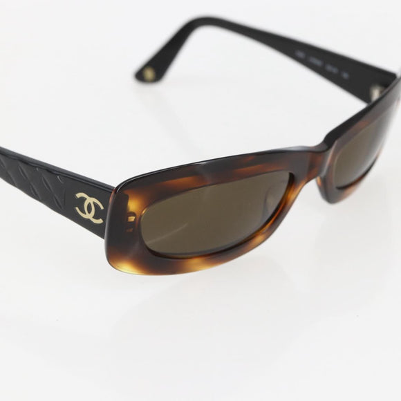 CHANEL Sunglasses plastic Brown CC Auth 159065V