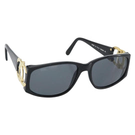 CHANEL Sunglasses plastic Black CC Auth 159066