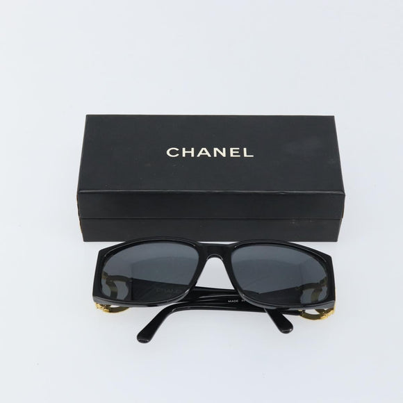 CHANEL Sunglasses plastic Black CC Auth 159066