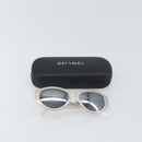 CHANEL Sunglasses plastic White CC Auth 159068-12