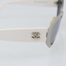 CHANEL Sunglasses plastic White CC Auth 159068-8