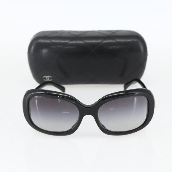 CHANEL Sunglasses plastic Black CC Auth 159070
