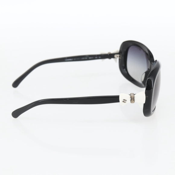 CHANEL Sunglasses plastic Black CC Auth 159070