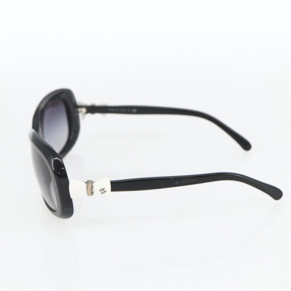 CHANEL Sunglasses plastic Black CC Auth 159070