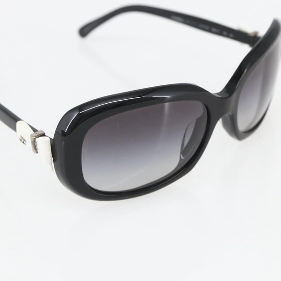 CHANEL Sunglasses plastic Black CC Auth 159070