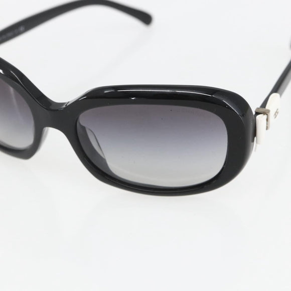 CHANEL Sunglasses plastic Black CC Auth 159070