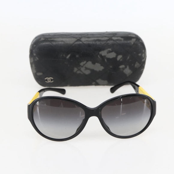 CHANEL Sunglasses plastic Yellow CC Auth 159071