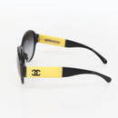 CHANEL Sunglasses plastic Yellow CC Auth 159071-5