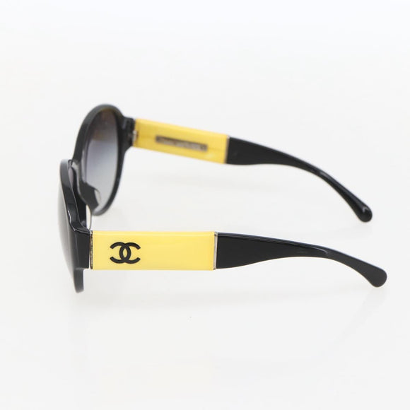 CHANEL Sunglasses plastic Yellow CC Auth 159071