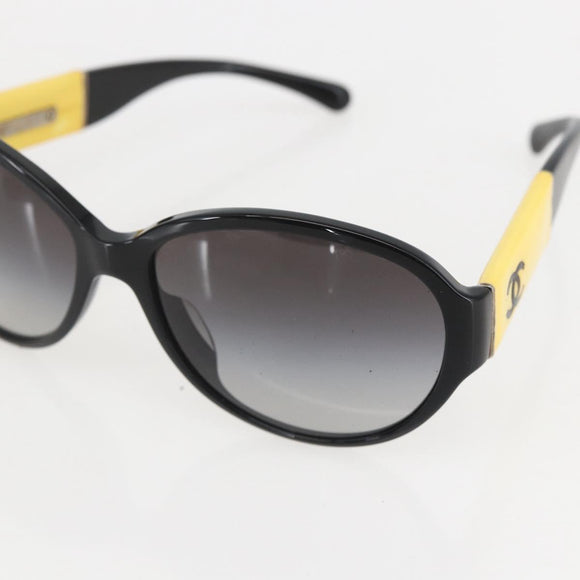 CHANEL Sunglasses plastic Yellow CC Auth 159071