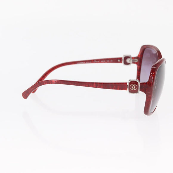 CHANEL Sunglasses plastic Red CC Auth 159072V