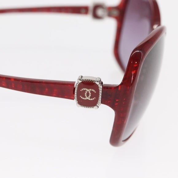 CHANEL Sunglasses plastic Red CC Auth 159072V