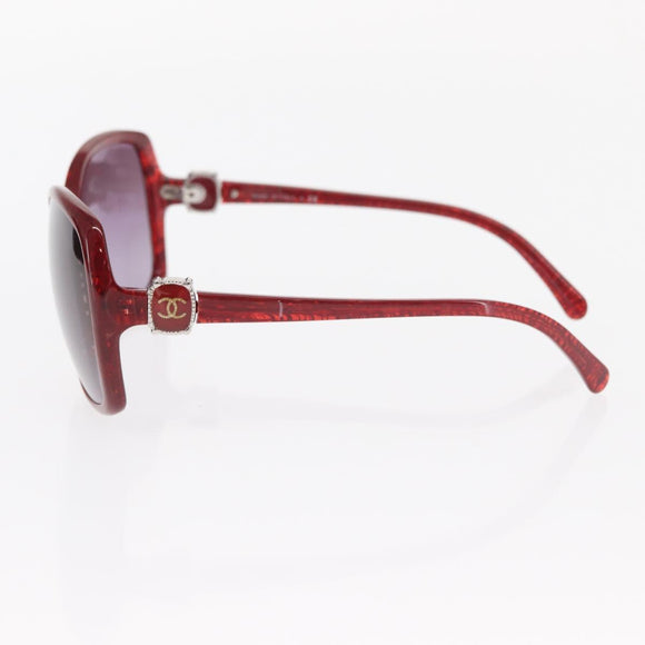 CHANEL Sunglasses plastic Red CC Auth 159072V