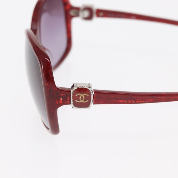 CHANEL Sunglasses plastic Red CC Auth 159072V