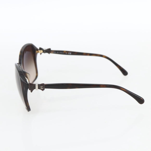 CHANEL Sunglasses plastic Brown CC Auth 159073