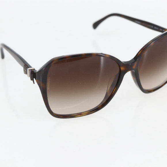 CHANEL Sunglasses plastic Brown CC Auth 159073