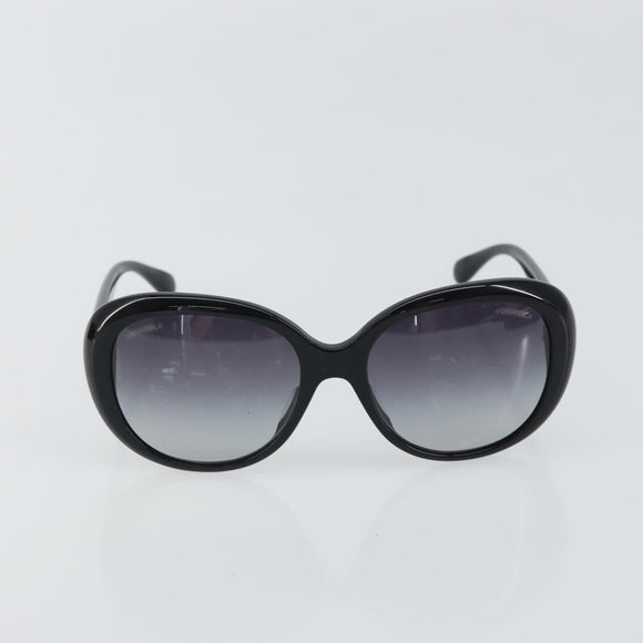 CHANEL Sunglasses plastic Black CC Auth 159075