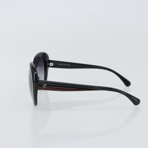 CHANEL Sunglasses plastic Black CC Auth 159075