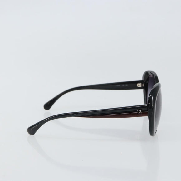 CHANEL Sunglasses plastic Black CC Auth 159075