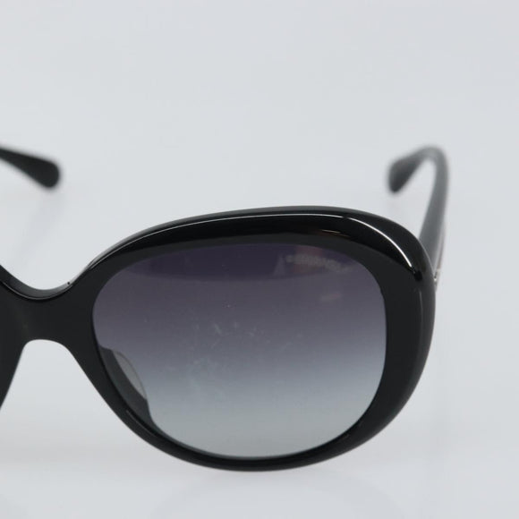 CHANEL Sunglasses plastic Black CC Auth 159075