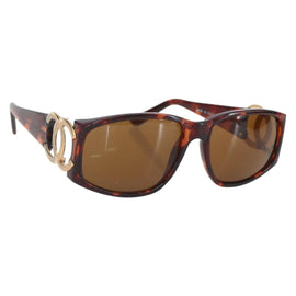 CHANEL Sunglasses plastic Brown CC Auth 159076